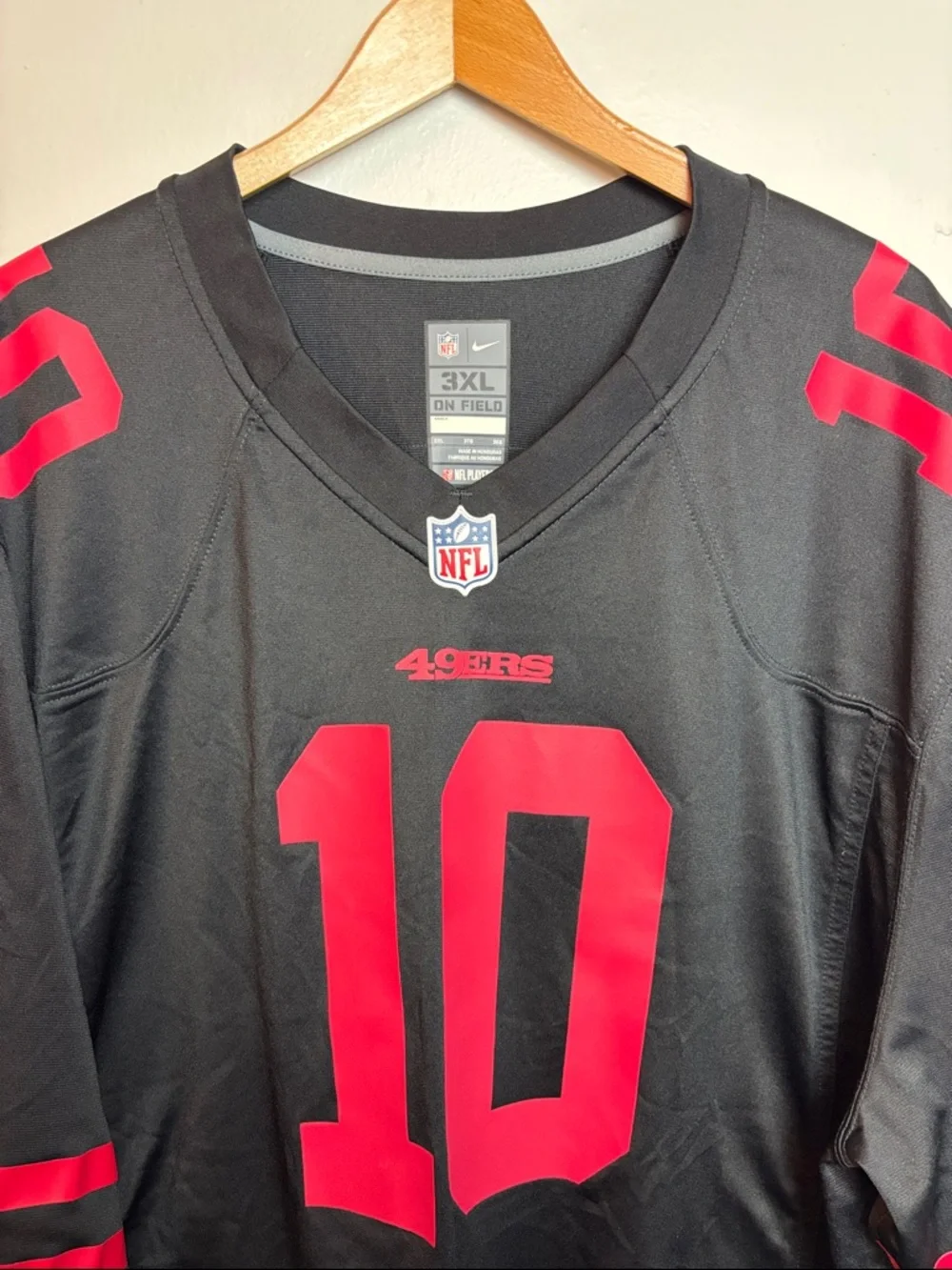 Nike On Field San Francisco 49ers Jimmy‎ Garoppolo #10 Black Jersey Men’s 3XL